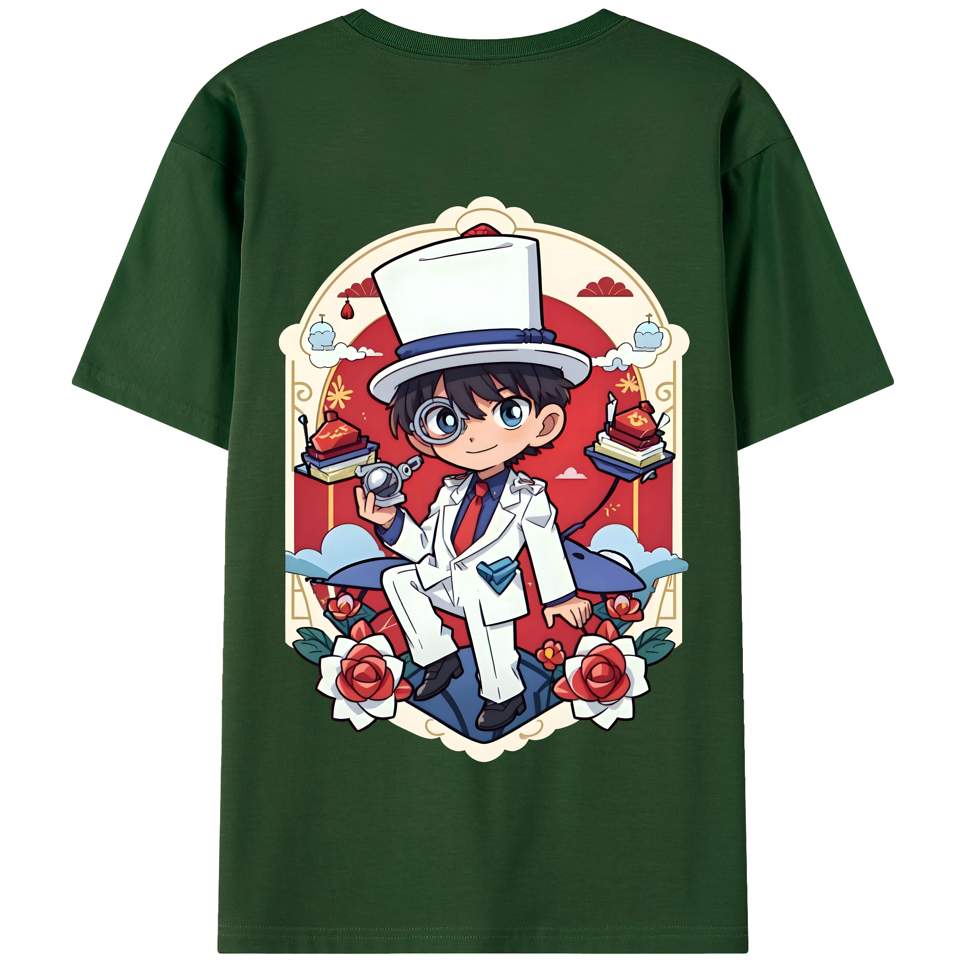 （画像用） 名探偵コナン くろば かいと Detective Conan Kuroba Kaito 綿100％半袖Tシャツ（背面プリント）